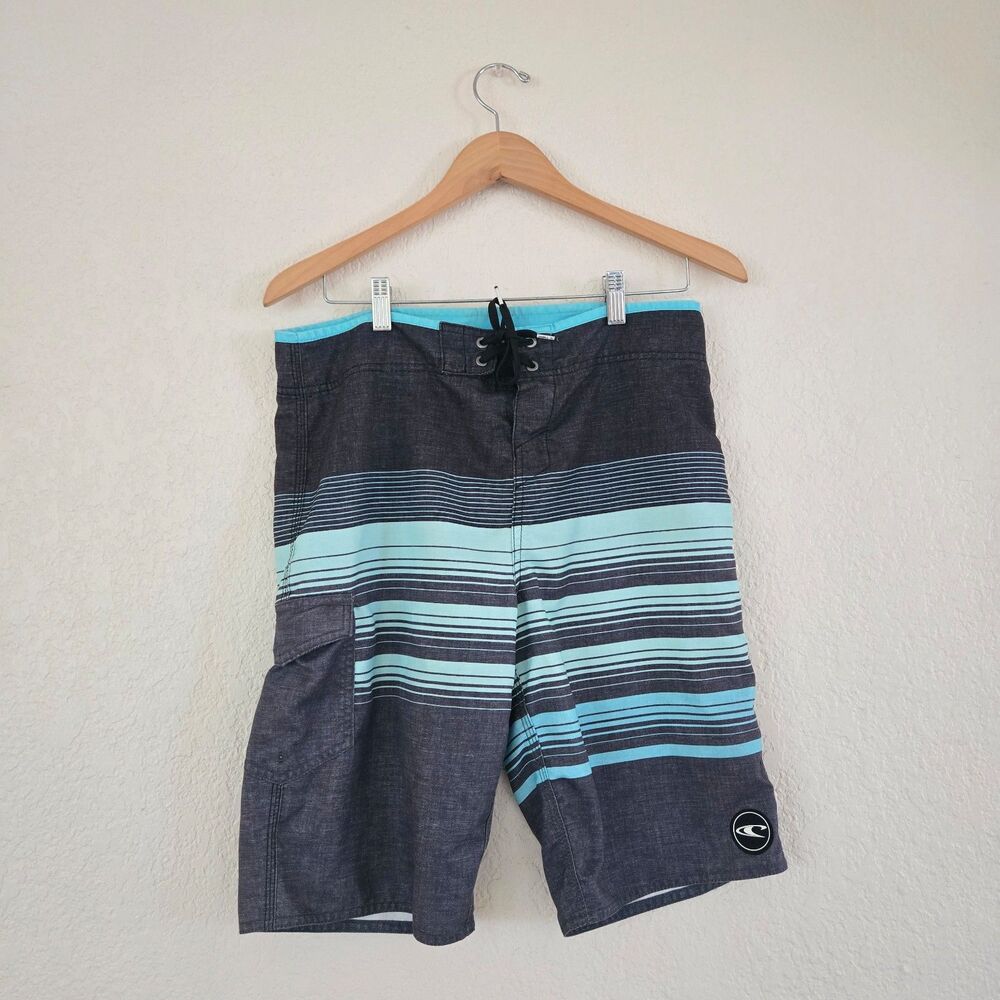 O'Neill Men's Striped Boardshorts Swim Trunks Blue Size 30